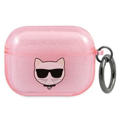 Karl Lagerfeld Skal AirPods Pro Glitter Choupette - Rosa