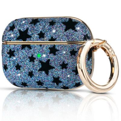 Kingxbar Black Star Shiny Glitter Skal AirPods Pro - Blå