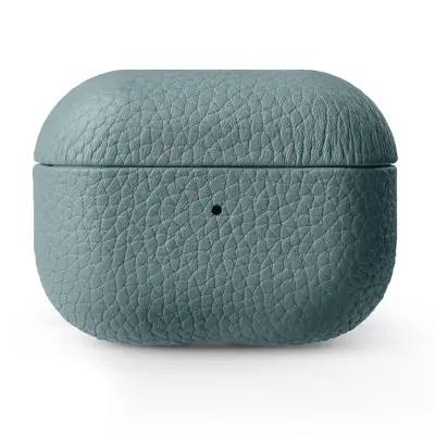 MELKCO AirPods Pro 2 Fodral Äkta Läder Belagt PC Blå