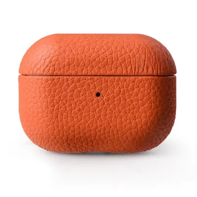 MELKCO AirPods Pro 2 Fodral Äkta Läder PC Skydd Orange