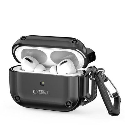 Tech-Protect Apple Airpods Pro 1/2 Skal Rough Hook - Svart