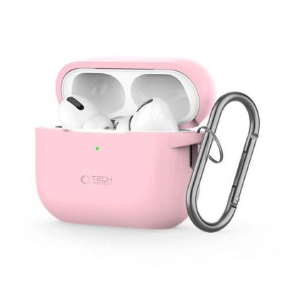 Tech-Protect Apple Airpods Pro 1/2 Skal Silikon Hook - Dusty Rosa