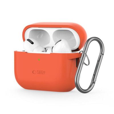 Tech-Protect Apple Airpods Pro 1/2 Skal Silikon Hook - Neon Orange
