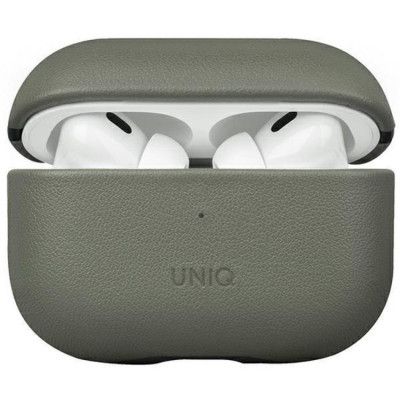 Uniq Airpods Pro 2 Skal Äkta Läder Terra - Lichen Grön
