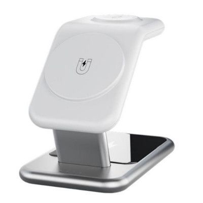 3-i-1 Magsafe Trådlös Laddare iPhone, Apple Watch, Airpods 15W - Vit