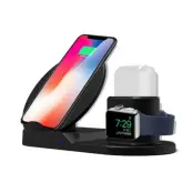 3in1 Trådlös Laddare iPhone Apple Watch Airpods utan FOD - Svart