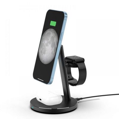Tech-Protect 3-i-1 Magsafe Trådlös Laddare iPhone, Apple Watch, Airpods - Svart