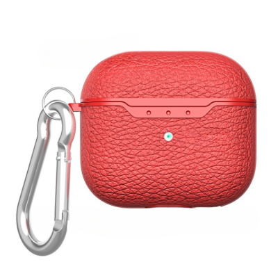 Airpods 3 Skal Litchi Texture - Röd