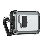 Airpods 4 Skal Armor med Carabiner - Grå