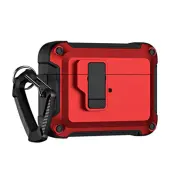 Airpods 4 Skal Armor med Carabiner - Röd