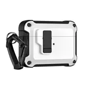 Airpods 4 Skal Armor med Carabiner - Vit