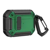 Airpods 4 Skal Carbon Armor med Karbinhake - Grön