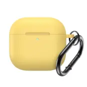 Airpods 4 Skal Silikon med Carabiner - Gul