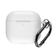 Airpods 4 Skal Silikon med Carabiner - Vit
