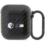 BMW Airpods 1/2 Skal Carbon Double Metal Logo - Svart
