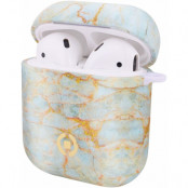 Celly AirCase Marble + Sport Hooks for AirPods - Mörkblå