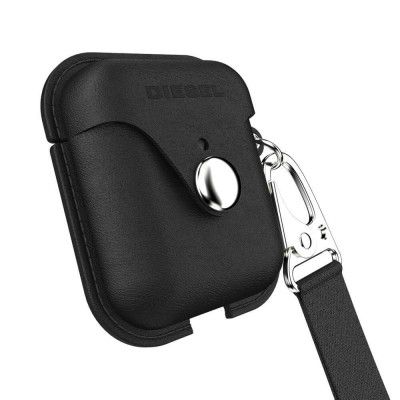 Diesel Airpod Case Leather Look Fodral till AirPods Svart/Vit