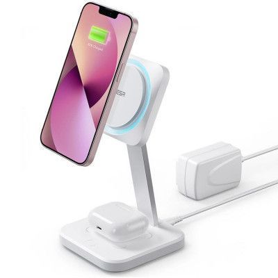 ESR 2in1 Magsafe Trådlös Laddare iPhone Och Airpods - Vit