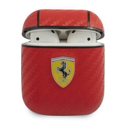 Ferrari On Track PU Carbon airpods Ska - Röd