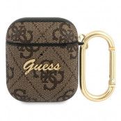 Guess 4G Script Metal Collection Skal AirPods - Brun