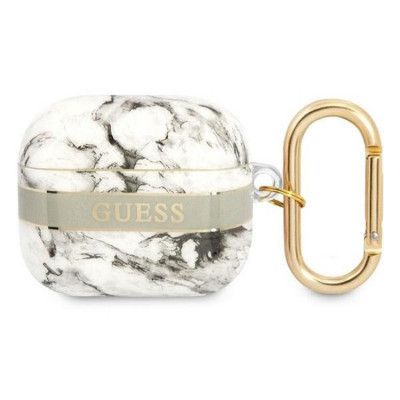 Guess Airpods 3 Skal Marble Strap Collection - Grå