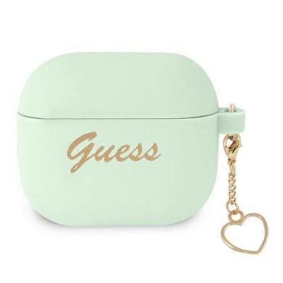 Guess AirPods 3 Skal Silicone Charm Heart Collection - Grön