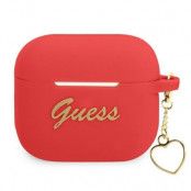 Guess AirPods 3 Skal Silicone Charm Heart - Röd