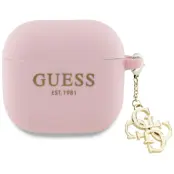 Guess AirPods 4 Skal Silikon 4G Charm - Rosa
