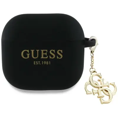 Guess AirPods 4 Skal Silikon 4G Charm - Svart