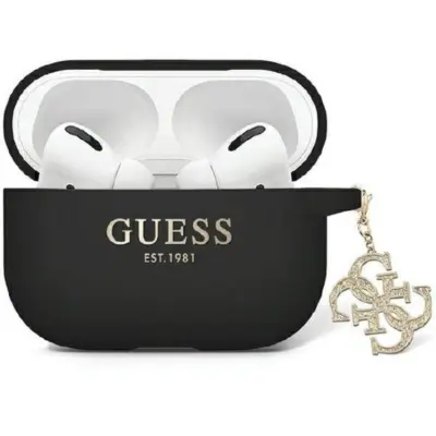 Guess AirPods Pro 2 Skal Liquid Silikon Glitter Triangle Charm