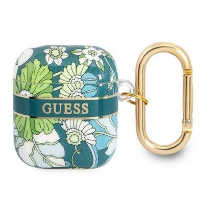 Guess AirPods Skal Flower Strap Collection - Grön