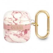 Guess AirPods Skal Marble Strap Collection - Rosa