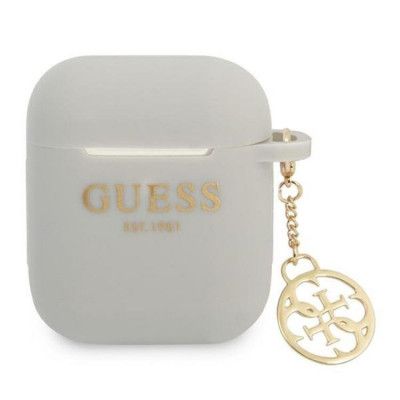 Guess AirPods Skal Silicone Charm Collection - Grå