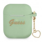 Guess AirPods Skal Silicone Charm Heart Collection - Grön