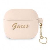 Guess Silicone Heart Charm Collection Skal Airpods 3 - Rosa