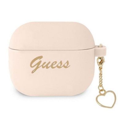 Guess Silicone Heart Charm Collection Skal Airpods 3 - Rosa