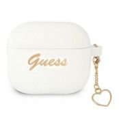 Guess Silicone Heart Charm Collection Skal Airpods 3 - Vit