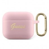 Guess Silicone Vintage Script Skal AirPods 3 - Rosa