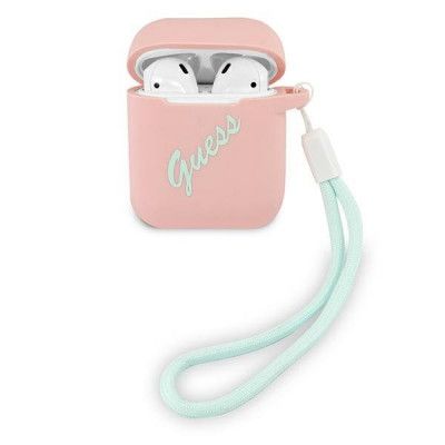Guess Skal AirPods Silicone Vintage - Rosa/Grön