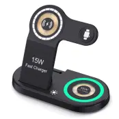 H50 Fällbar Magnetisk Trådlös Laddare för iPhone 12-15, iWatch, AirPods