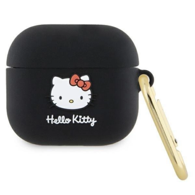 Hello Kitty AirPods 3 Skal Silikon 3D Kitty Head - Svart