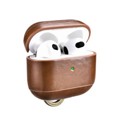 iCarer Läder Vintage Skal Airpods 3 - Brun