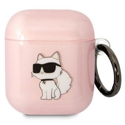 KARL LAGERFELD AirPods 1/2 Skal Ikonik Choupette - Rosa