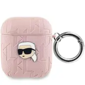 Karl Lagerfeld AirPods 1/2 Skal Monogram Karl Head - Rosa