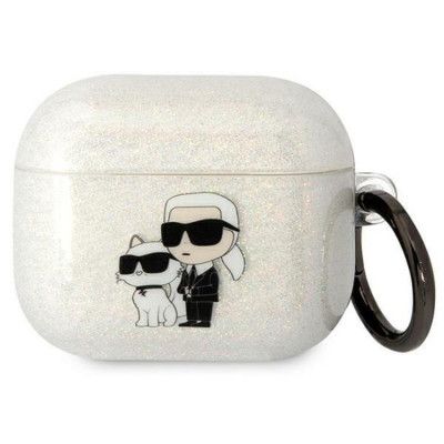 KARL LAGERFELD AirPods 3 Skal Gliter Karl&Choupette - Clear