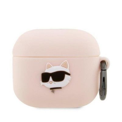 Karl Lagerfeld AirPods 3 Skal Silicone Choupette Head 3D - Rosa