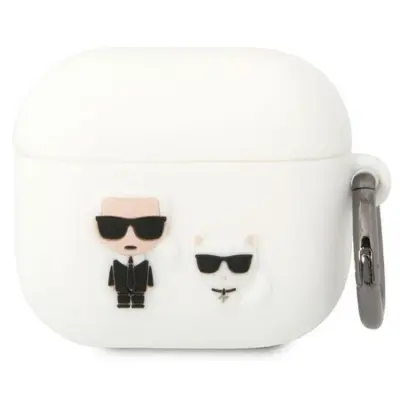 KARL LAGERFELD AirPods 3 Skal Silicone Karl&Choupette - Vit