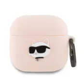 Karl Lagerfeld AirPods 4 Silikonskal Choupette Head 3D - Rosa
