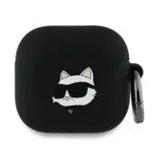 Karl Lagerfeld AirPods 4 Silikonskal Choupette Head 3D - Svart
