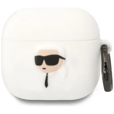 Karl Lagerfeld AirPods 4 Skal 3D Silicone NFT - Vit